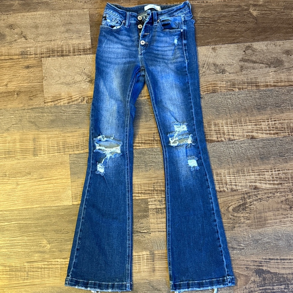 Stylish Blue Distressed Women Jeans
